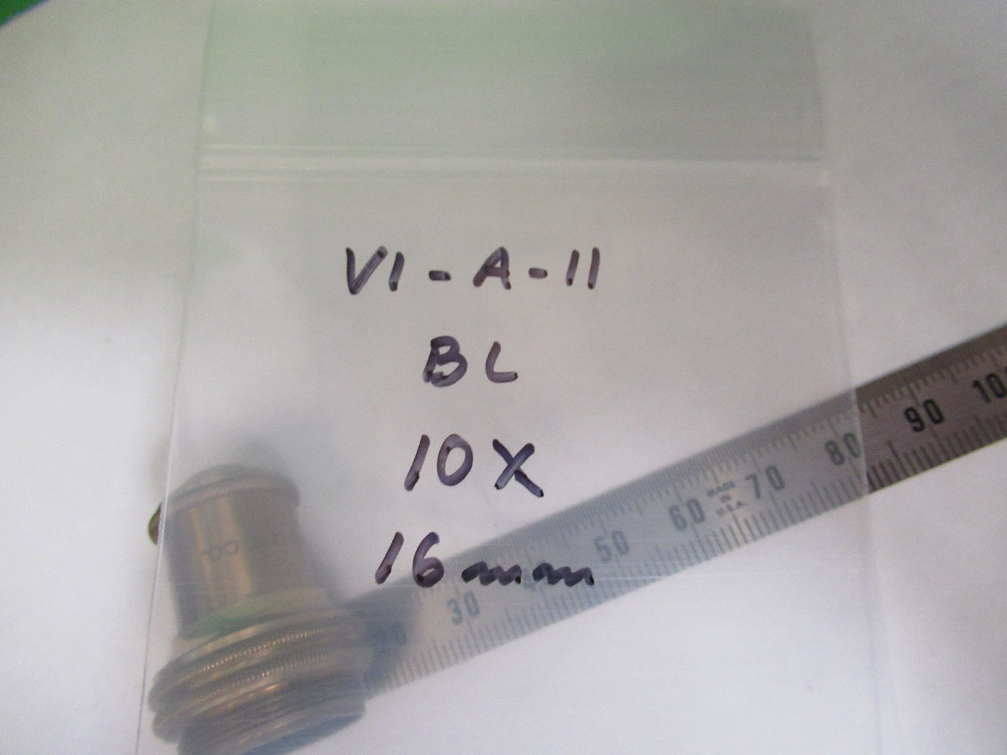 ANTIQUE BRASS BAUSCH LOMB LENS 10X OBJECTIVE MICROSCOPE PART AS PICTURED V1-A-11