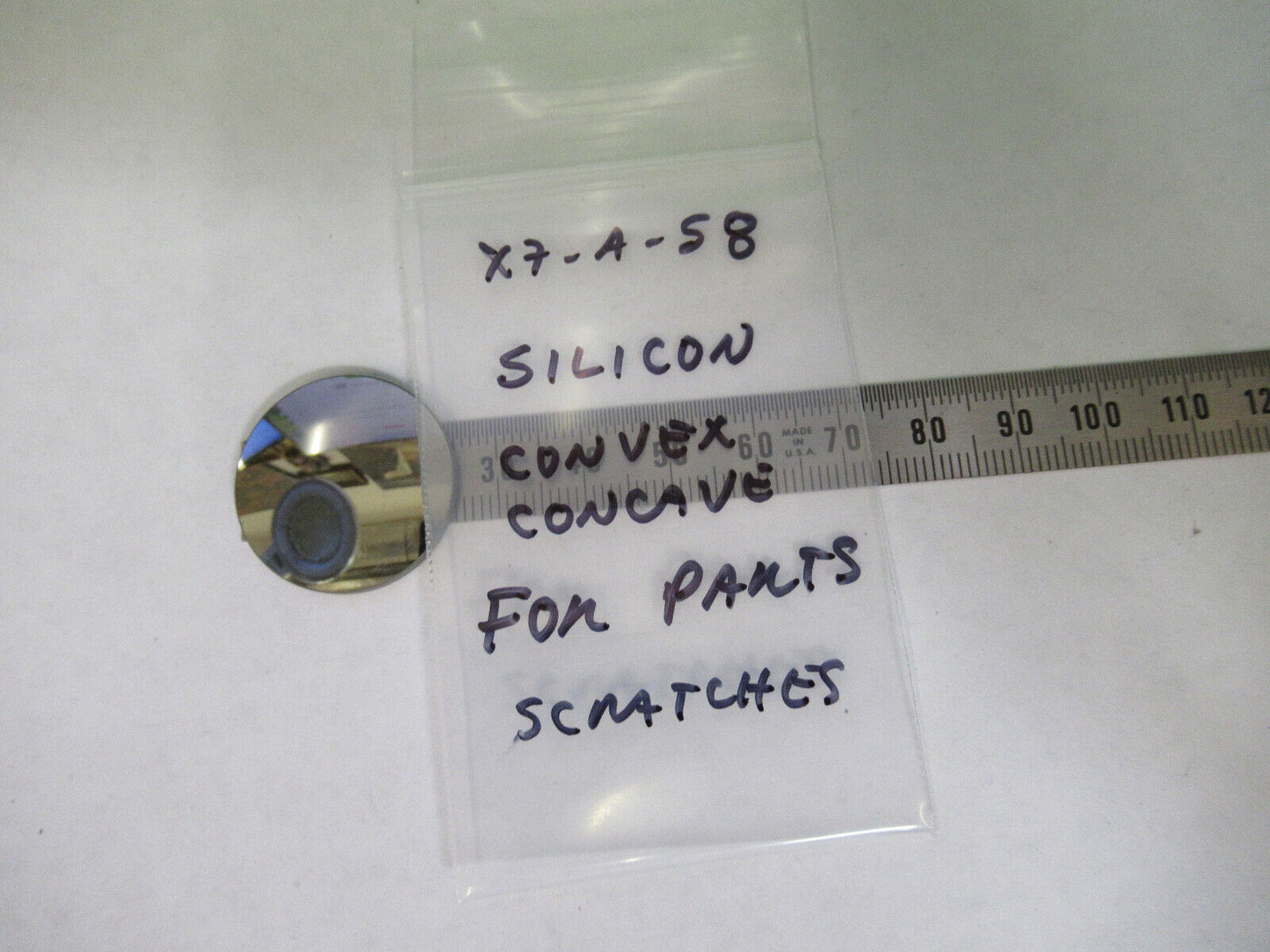 OPTICAL SILICON LENS CONVEX CONCAVE FOR PARTS OPTICS AS PICTURED X7-A-58