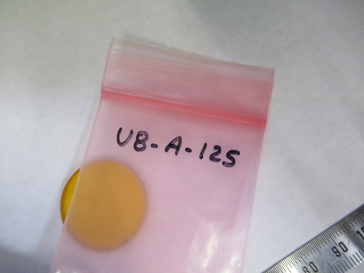 OPTICAL GLASS YELLOW FILTER LASER OPTICS LENS AS PICTURED U8-A-125