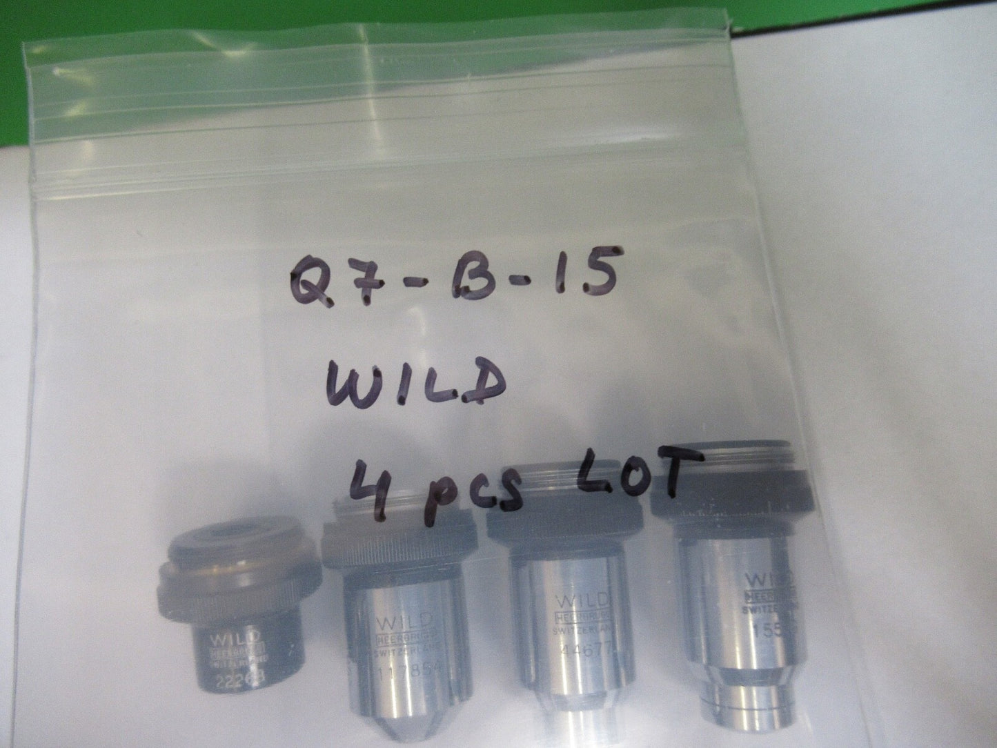 LOT OBJECTIVES WILD HEERBRUGG SWISS MICROSCOPE PART AS PICTURED Q7-B-15