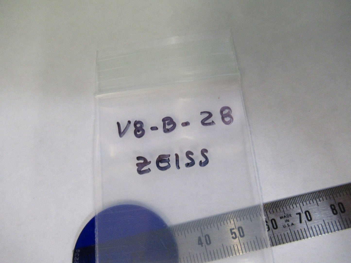 ZEISS GERMANY GLASS FILTER DARK BLUE OPTICS MICROSCOPE PART AS PICTURED V8-B-28