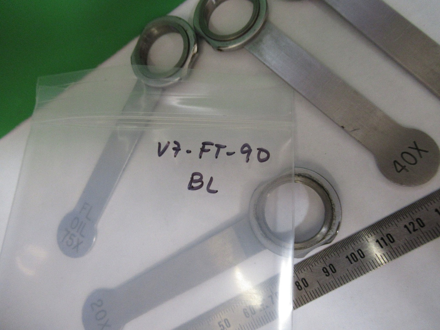 BAUSCH LOMB OBJECTIVE HANDLE LOT MICROSCOPE PART AS PICTURED V7-FT-90