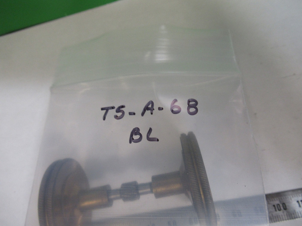 ANTIQUE BAUSCH LOMB SET OF BRASS KNOBS MICROSCOPE PART AS PICTURED T5-A-68