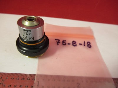 OLYMPUS JAPAN OBJECTIVE M10 10X MICROSCOPE PART OPTICS AS PICTURED &75-B-18