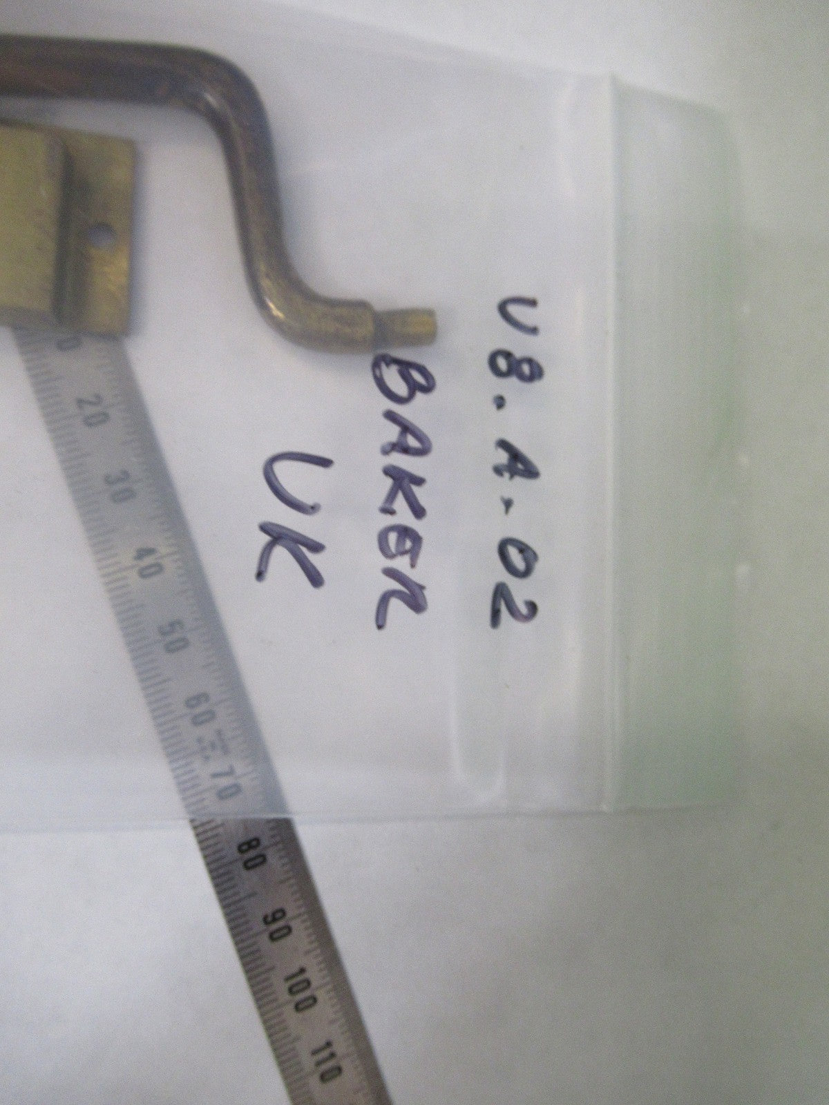 ANTIQUE BAKER UK SET HANDLE + LOCK NO KEY MICROSCOPE PART AS PICTURED U8-A-02