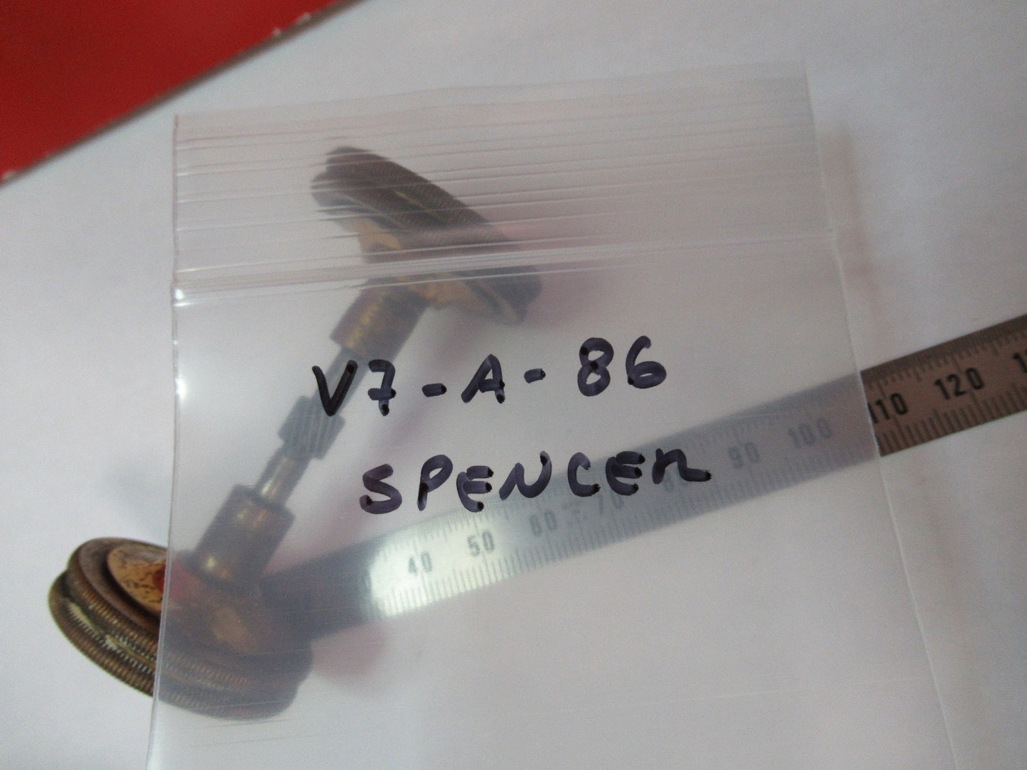 ANTIQUE SPENCER AO SET OF BRASS KNOBS STAGE MICROSCOPE PART AS PICTURED V7-A-86