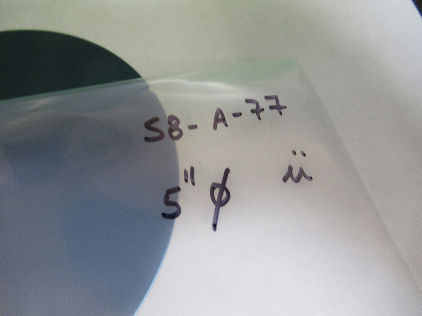 SILICON WAFER SINGLE CRYSTAL 5" DIAMETER COATED AS PICTURED &S8-A-77