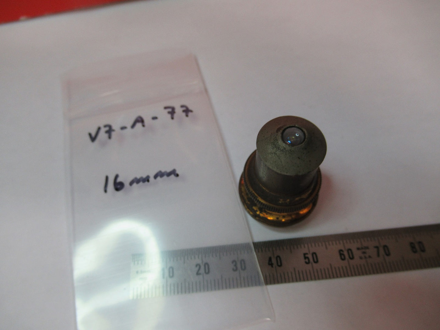 ANTIQUE BRASS SPENCER OBJECTIVE 16mm 10X MICROSCOPE PART AS PICTURED V7-A-77