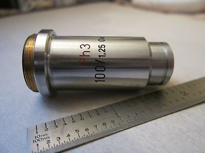 MICROSCOPE PART OPTICS OBJECTIVE PH3 100X CARL ZEISS GERMANY AS IS BIN#RED