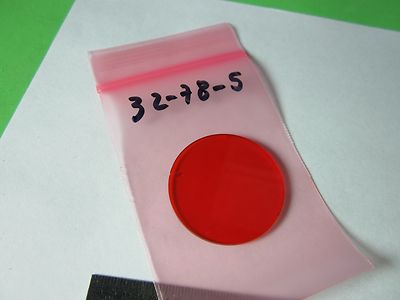 OPTICAL MICROSCOPE FILTER RED OPTICS AS IS BIN#32-78-5