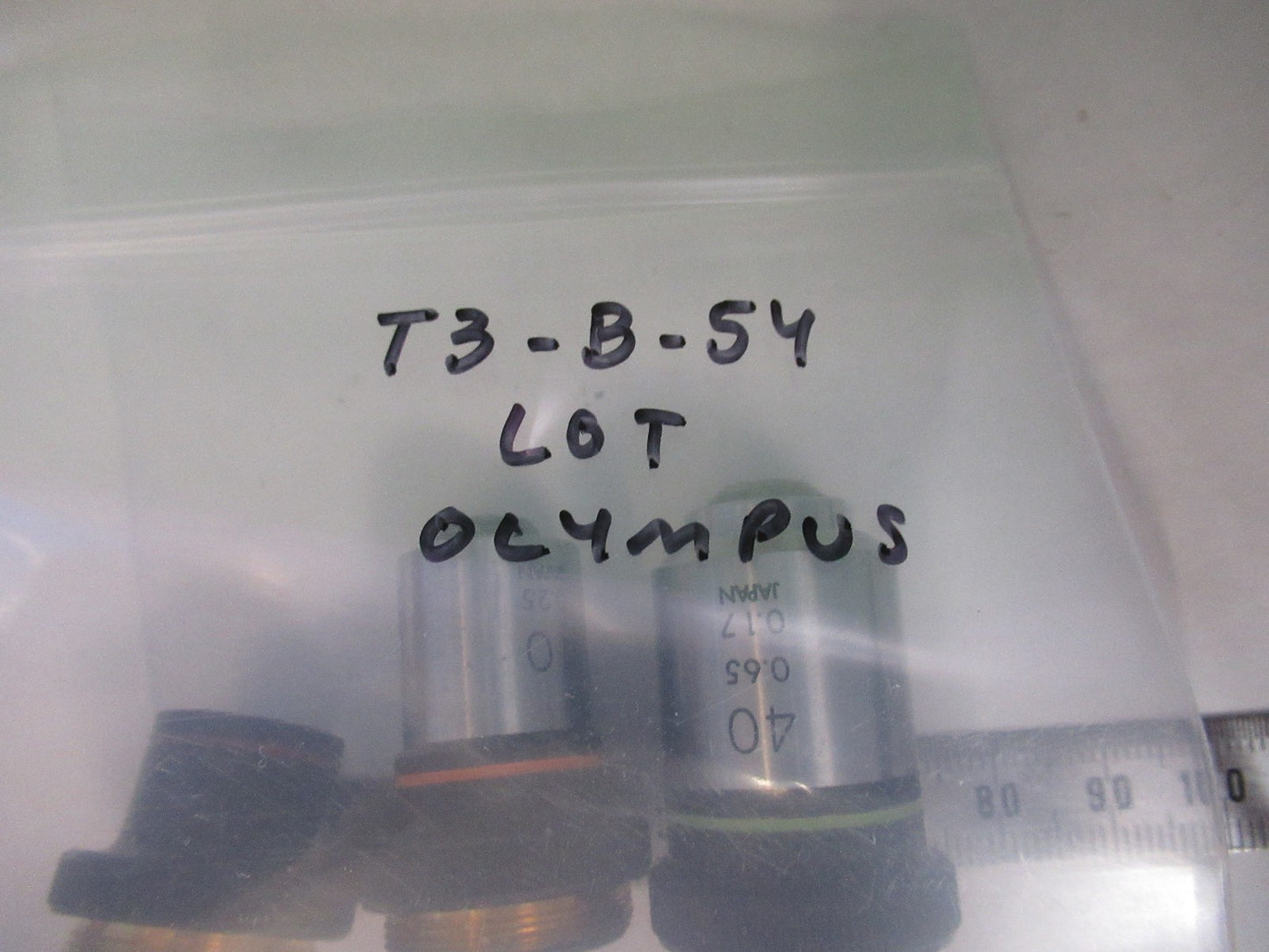 OLYMPUS JAPAN LOT OBJECTIVES 4X 10X 40X MICROSCOPE PART AS PICTURED T3-B-54