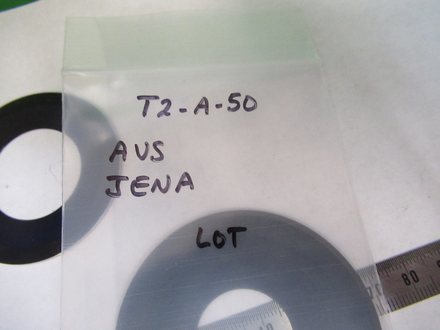 AUS JENA GERMANY METAL PLATES STAGE MICROSCOPE PART AS PICTURED T2-A-50