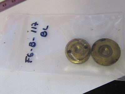 ANTIQUE BRASS BAUSCH LOMB SPANNER NUT PAIR MICROSCOPE PART AS PICTURED &F6-B-117