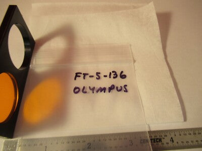 OLYMPUS ORANGE FILTER SLIDE OPTICS MICROSCOPE PART AS PICTURED &FT-5-136