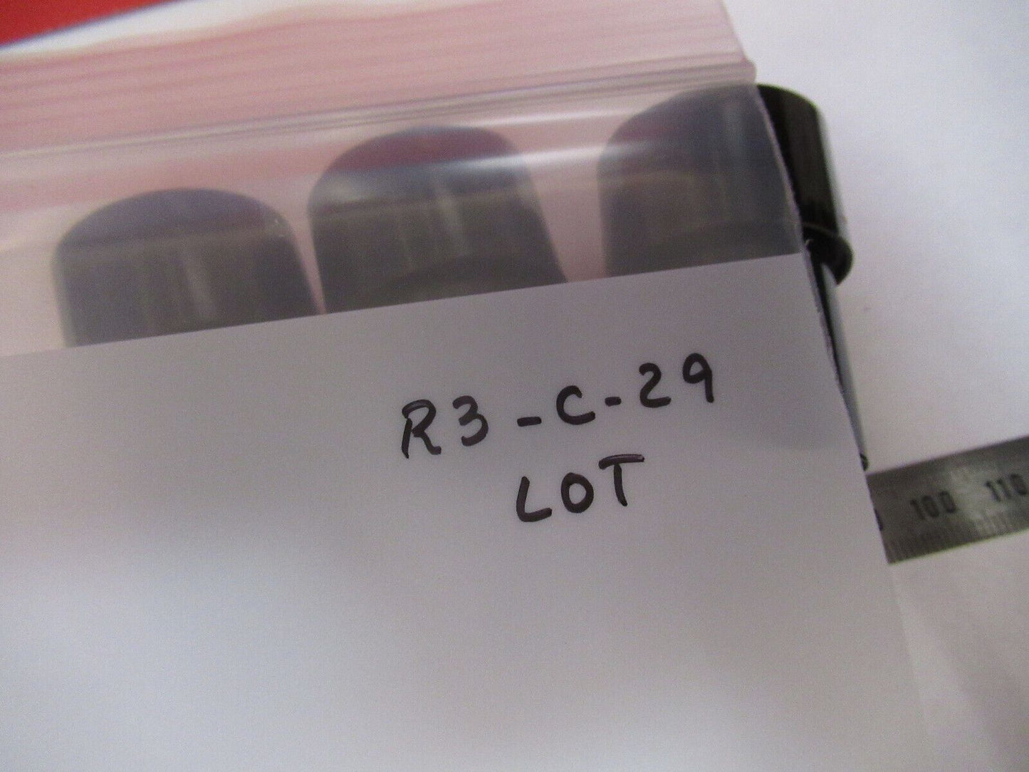 LOT ANTIQUE OBJECTIVE CANISTER PLASTIC MICROSCOPE PART AS PICTURED R3-C-29