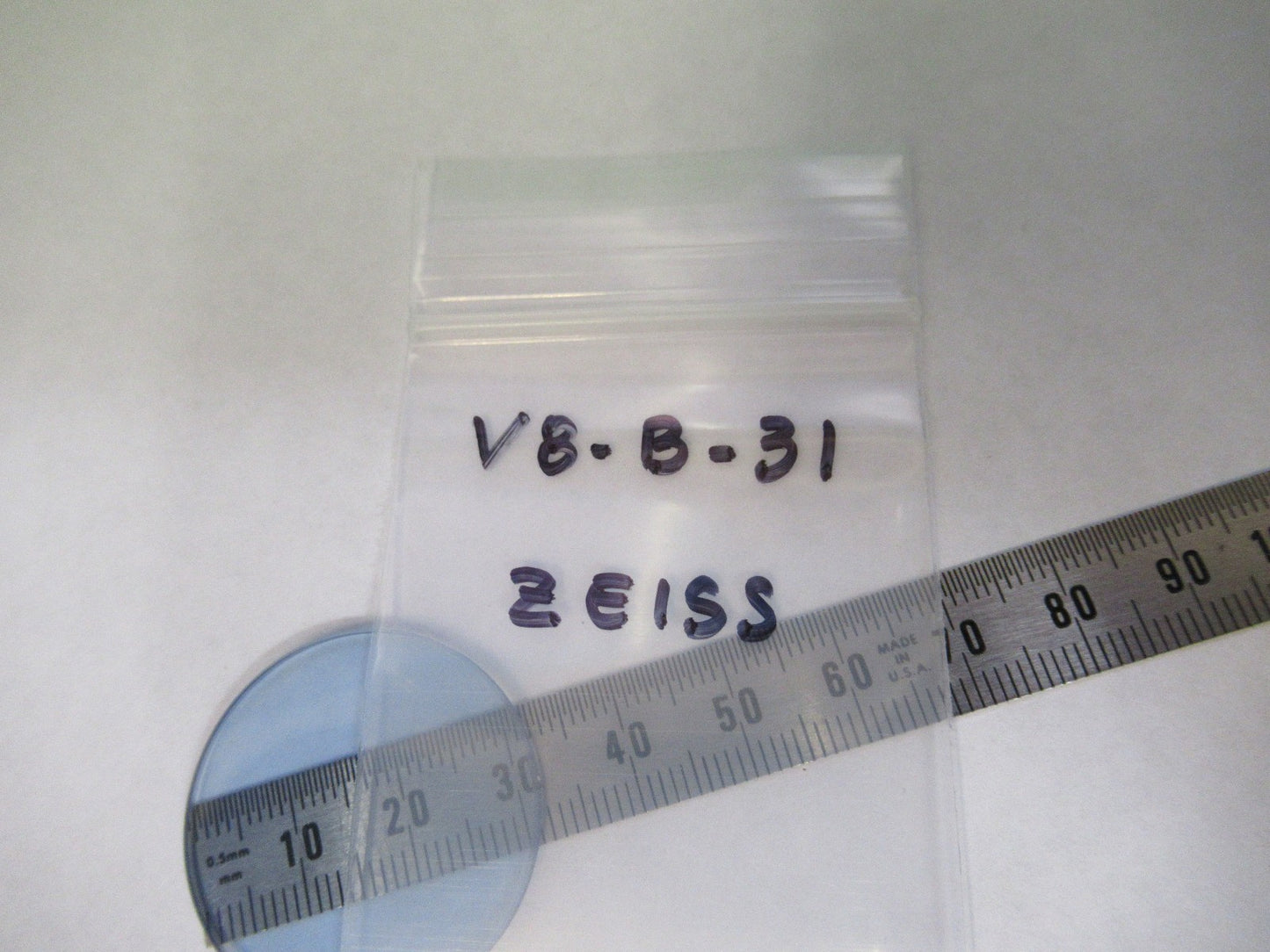 ZEISS GERMANY GLASS FILTER LIGHT BLUE OPTICS MICROSCOPE PART AS PICTURED V8-B-31