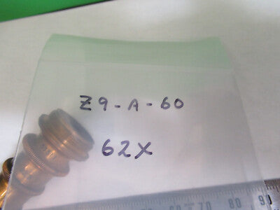 Antique Brass Spencer Lens Co. 62X Lens Objective Microscope Part