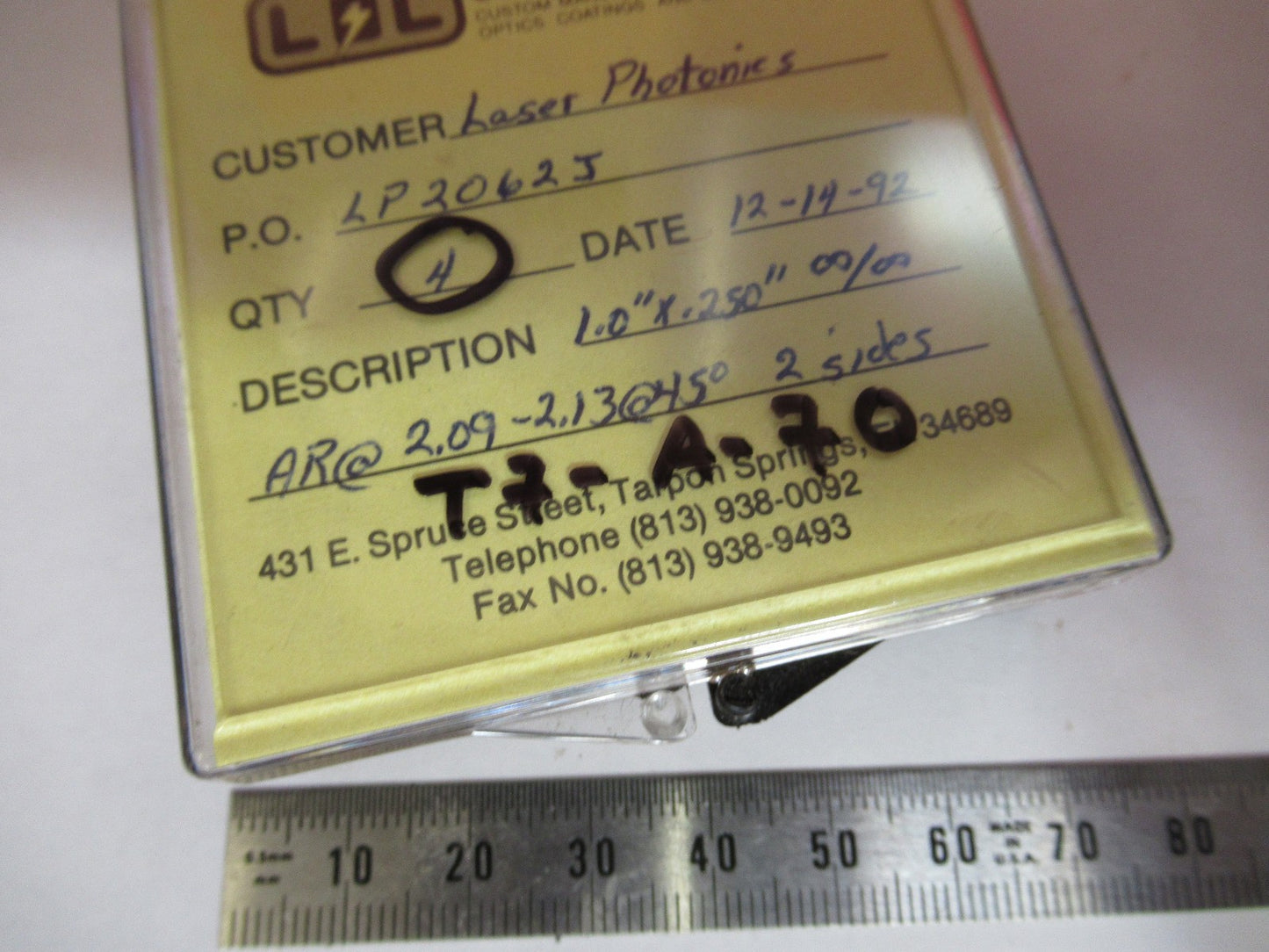 OPTICAL LENS LOT LASER OPTICS AS PICTURED T7-A-70