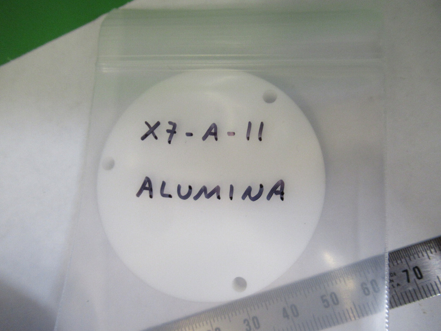 CIRCULAR HIGH PURITY ALUMINA CERAMIC HIGH VACUUM FIXTURE as pictured X7-A-11