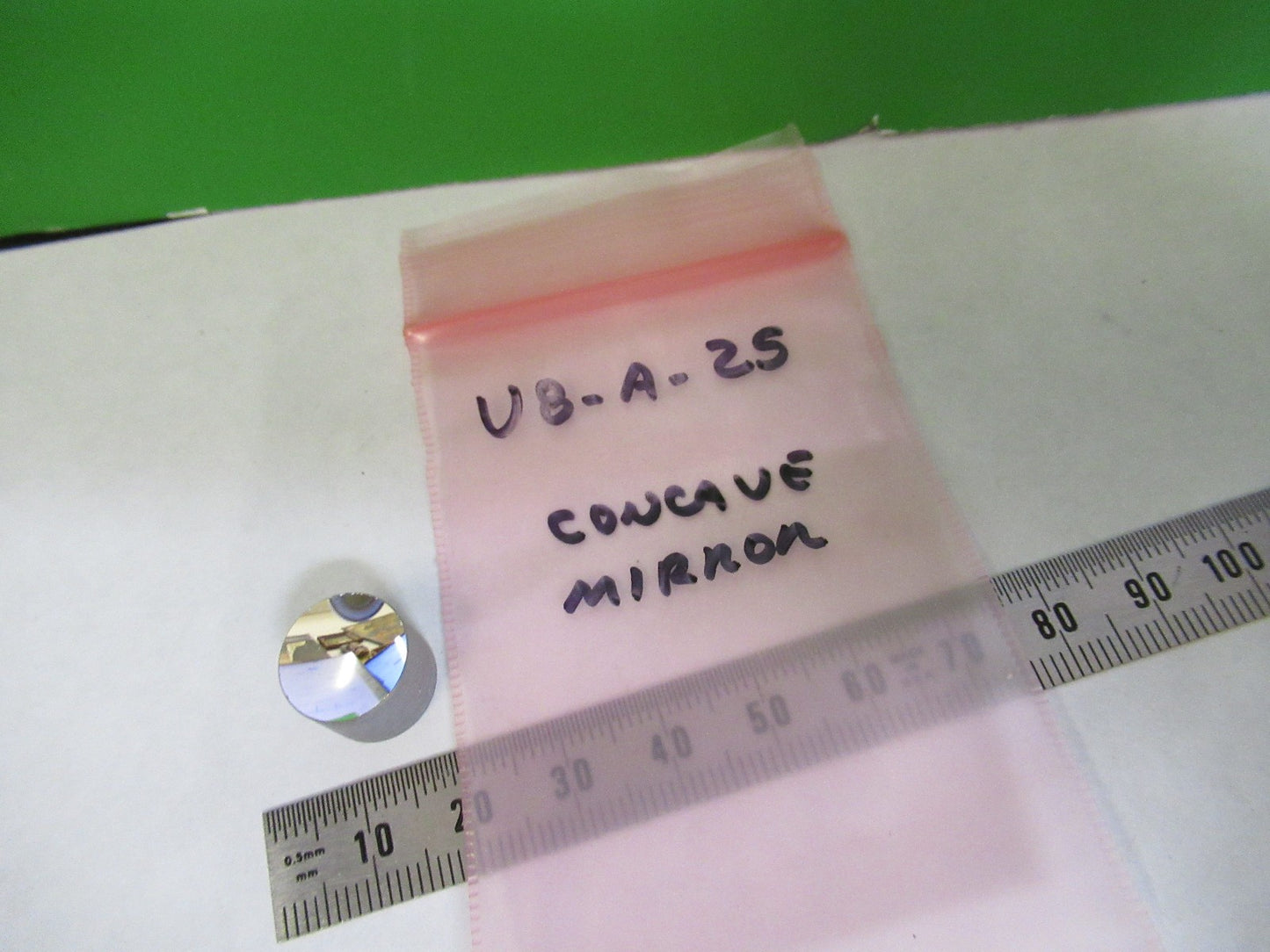 OPTICAL PYREX MIRROR CONCAVE OPTICS LASER MICROSCOPE AS PICTURED U8-A-25