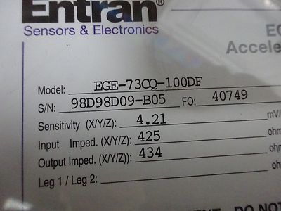 ACCELEROMETER ENTRAN VIBRATION SENSOR #W8