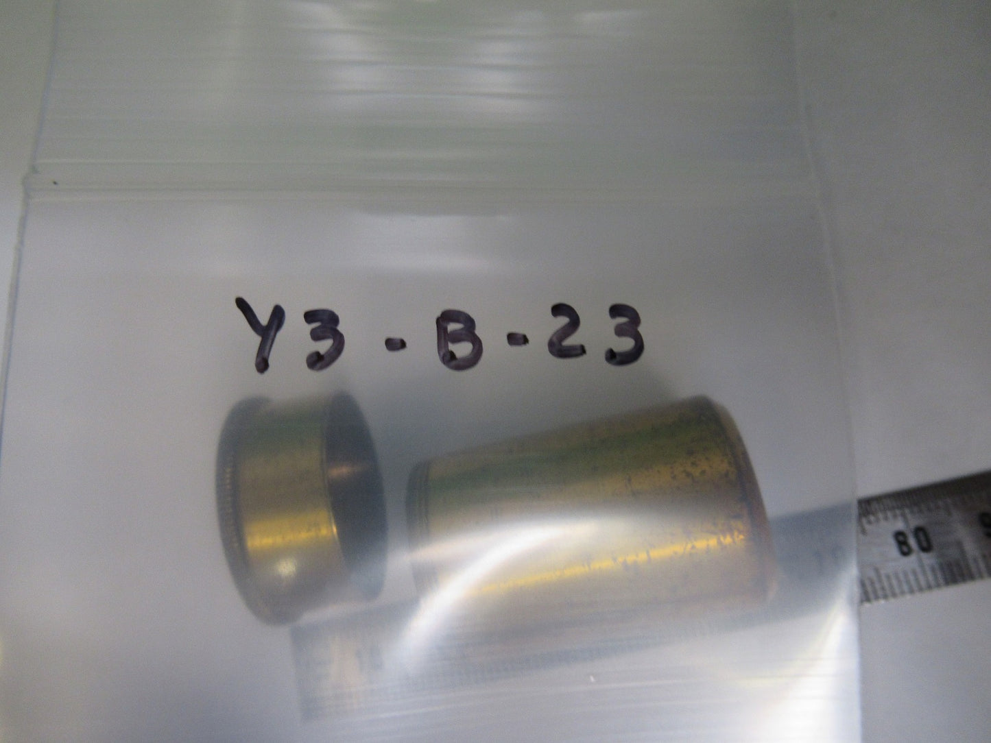 ANTIQUE BRASS EMPTY BECK UK OBJECTIVE CANISTER MICROSCOPE PART Y3-B-23