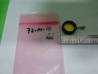 MICROSCOPE PART MOUNTED YELLOW FILTER OPTICS AS IS BIN#72-M-10