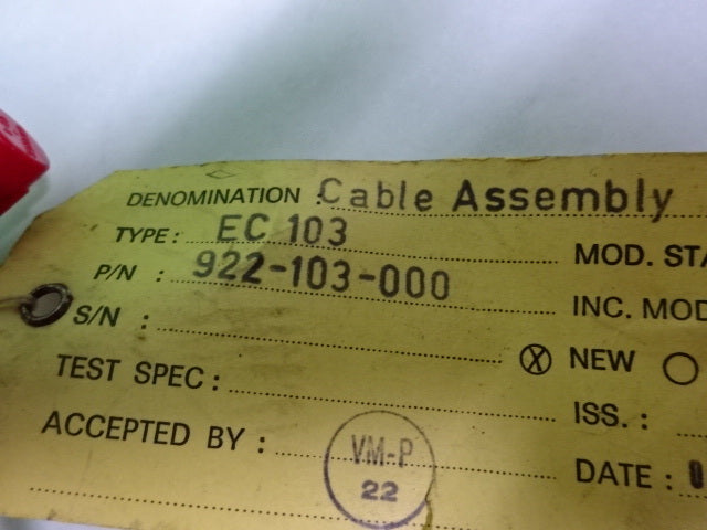 Meggitt Vibro Meter Swiss Cable 922-103-000 Ec 103 for Accelerometer