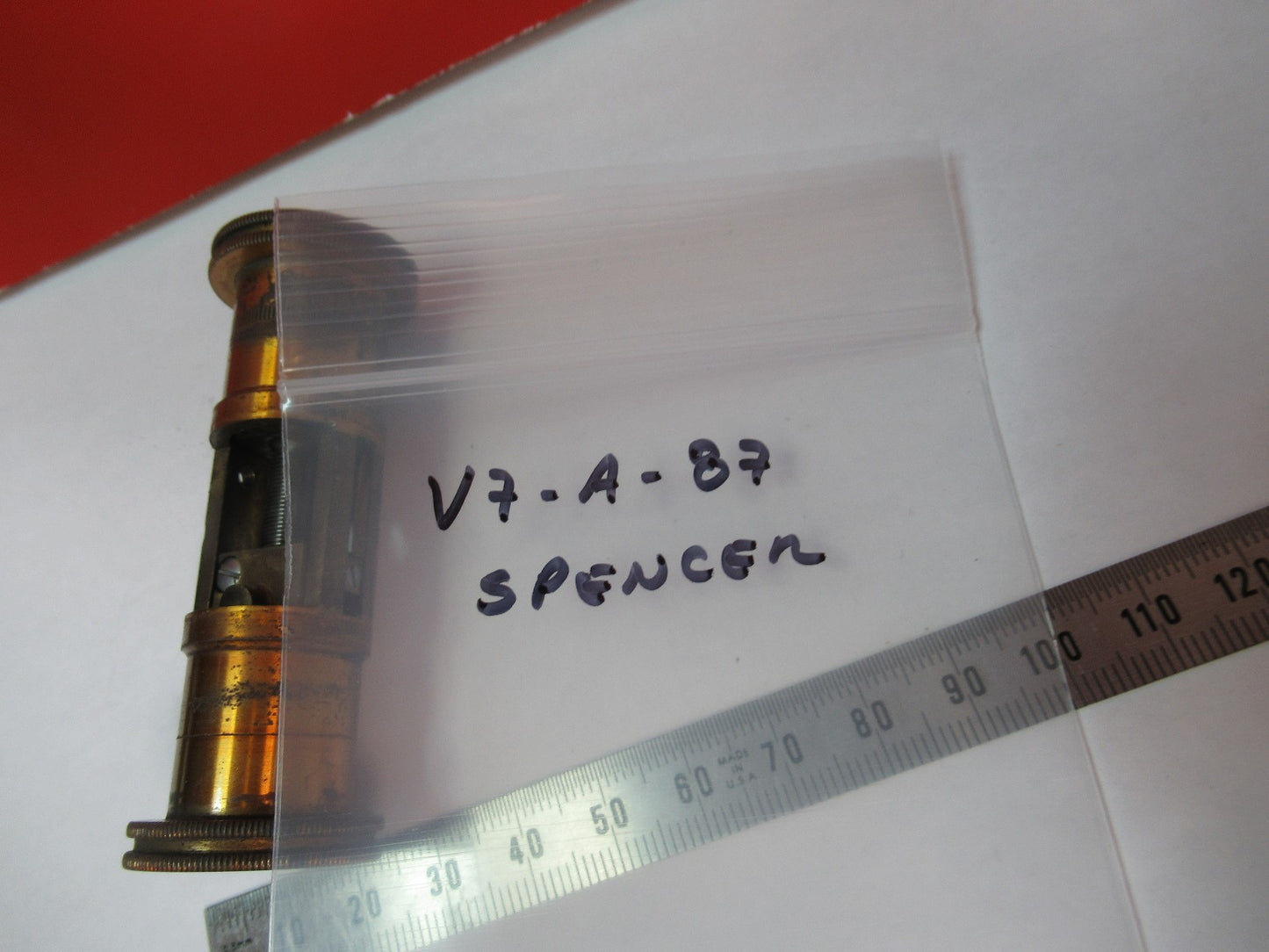 ANTIQUE SPENCER AO SET OF BRASS KNOBS STAGE MICROSCOPE PART AS PICTURED V7-A-87