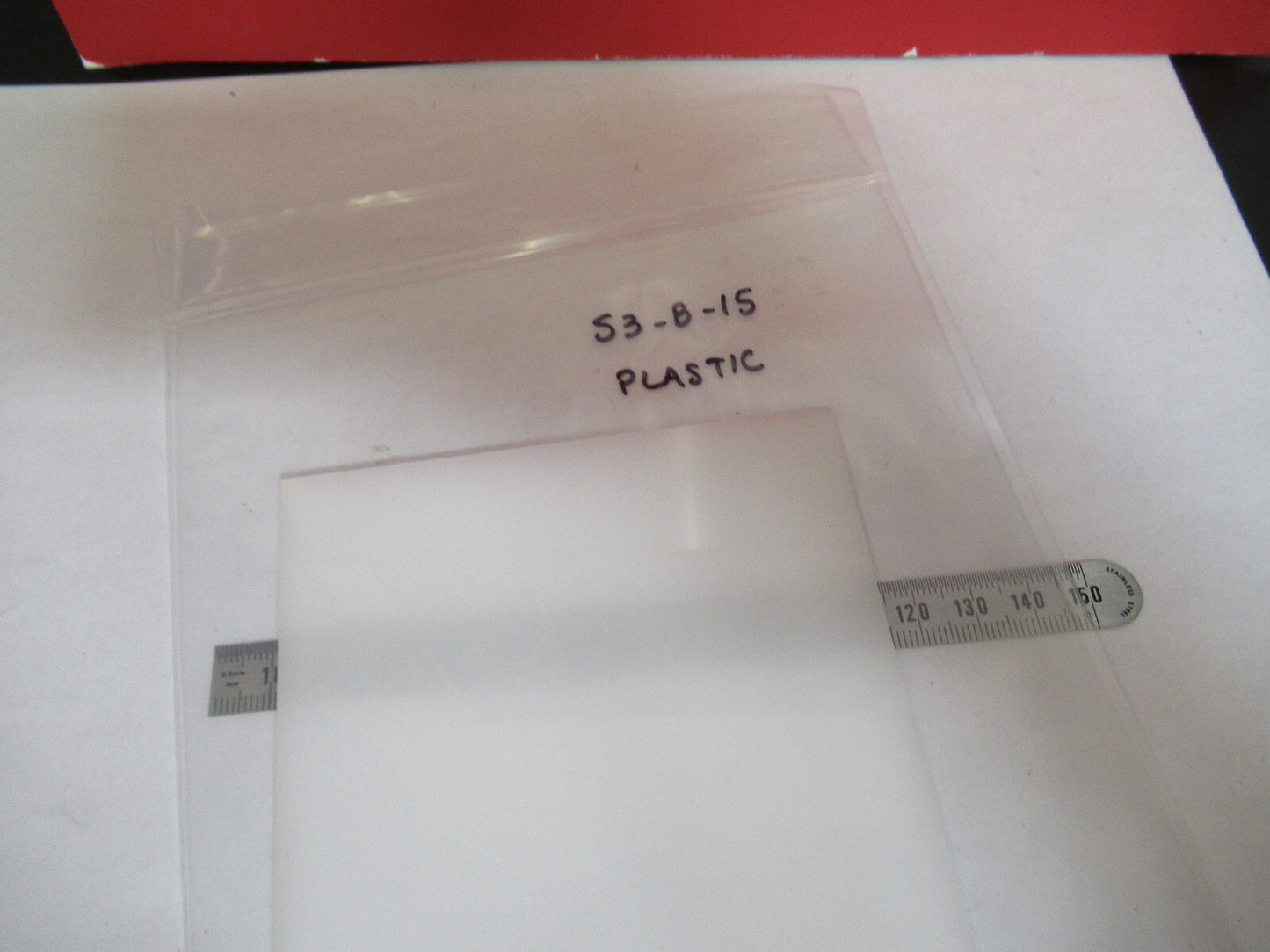 OPTICAL WHITE PLASTIC REFLECTIVE PLATE MICROSCOPE PART AS Pictured S8-B-15