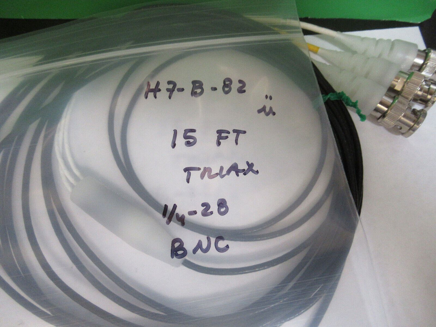15 FEET TRIAXIAL CABLE 1/4-28 TO BNC for PIEZO ACCELEROMETER PICTURED H7-B-82