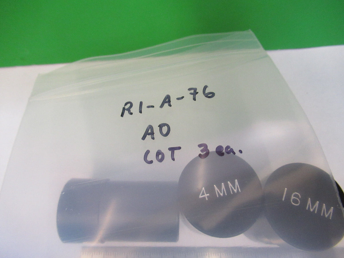 LOT 3ea AO EMPTY BRASS OBJECTIVE CANISTER MICROSCOPE PART AS PICTURED #R1-A-76