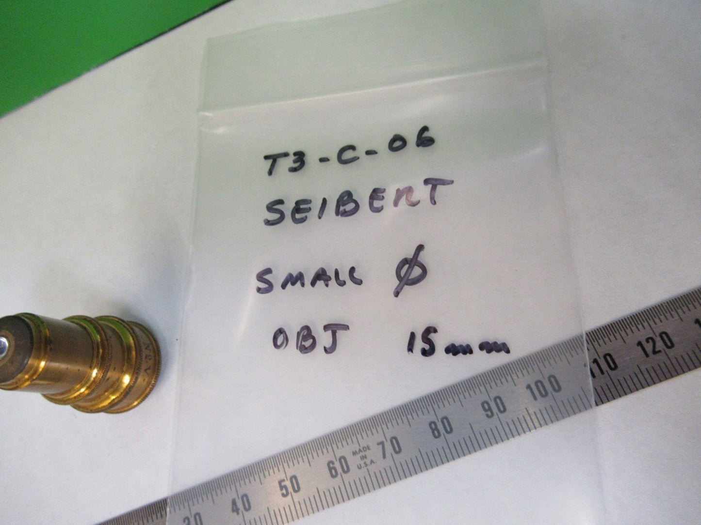 ANTIQUE SEIBERT "V" GERMANY OBJECTIVE LENS MICROSCOPE PART AS PICTURED T3-C-06