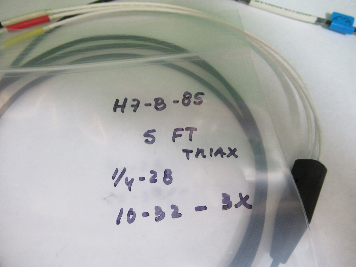 5 Feet Triaxial Cable 1/4-28 jto 10-32 for Piezo Accelerometer Pictured