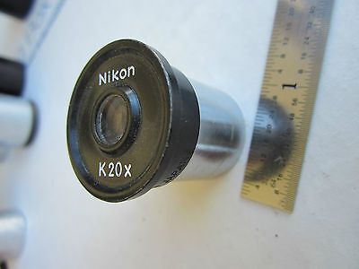 OPTICAL MICROSCOPE PART EYEPIECE NIKON JAPAN K20X OPTICS DWR#02