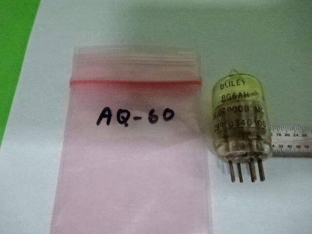 ANTIQUE QUARTZ BLILEY ELECTRIC GLASS PACKAGE + GETTER FREQUENCY BG6AH #AQ-60