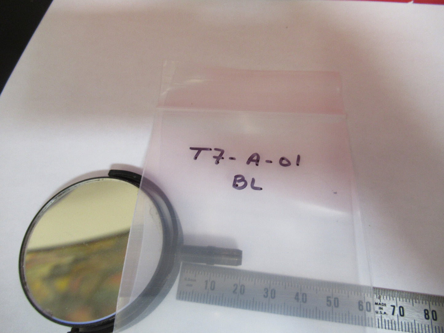 ANTIQUE BAUSCH LOMB MIRROR ASSEMBLY OPTICS MICROSCOPE PART AS PICTURED T7-A-01