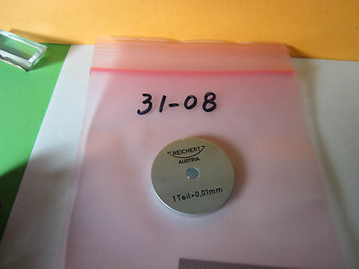 MICROSCOPE PART REICHERT AUSTRIA 1 TEIL = 0.01 mm RETICLE OPTICS BIN#31-08