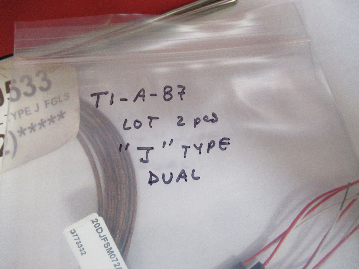 LOT 2 EA DUAL THERMOCOUPLE J TYPE PROBE TEMPERATURE SENSOR AS PICTURED T1-A-87