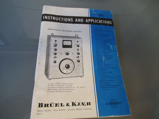 VINTAGE TECHNICAL MANUAL BOOK BRUEL KJAER 1960 MODEL 2111 AS PICTURED &BLI