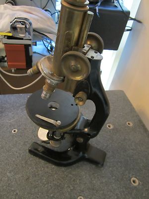 VINTAGE OPTICAL ANTIQUE BRASS MICROSCOPE REICHERT as shown OPTICS #LOBBY