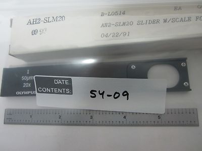 OLYMPUS MICROSCOPE SLIDE AH2-SLM20 FILTER OPTICS BIN#54-09