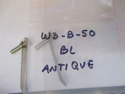 BAUSCH LOMB ANTIQUE PAIR CLIPS STAGE MICROSCOPE PART AS PICTURED &W3-B-50