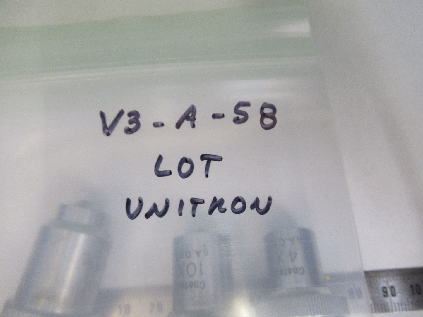 LOT UNITRON OBJECTIVES 4X 10X 40X OPTICS MICROSCOPE PART AS PICTURED V3-A-58
