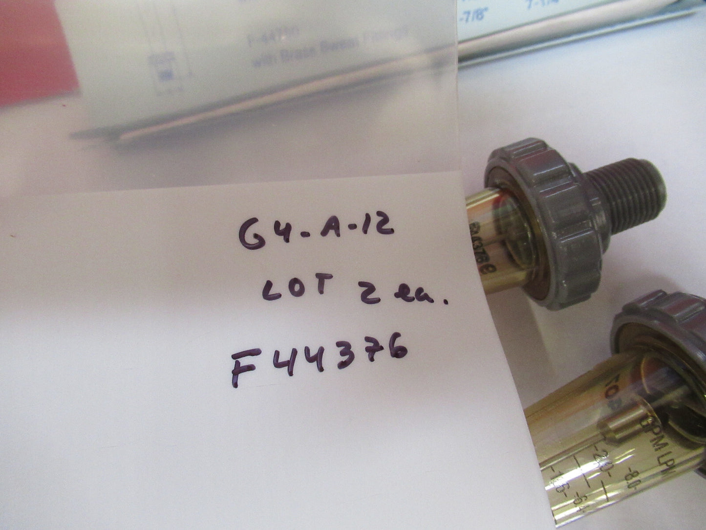 PLASTIC FLOW METER PAIR F44376 AS PICTURED G4-A-12