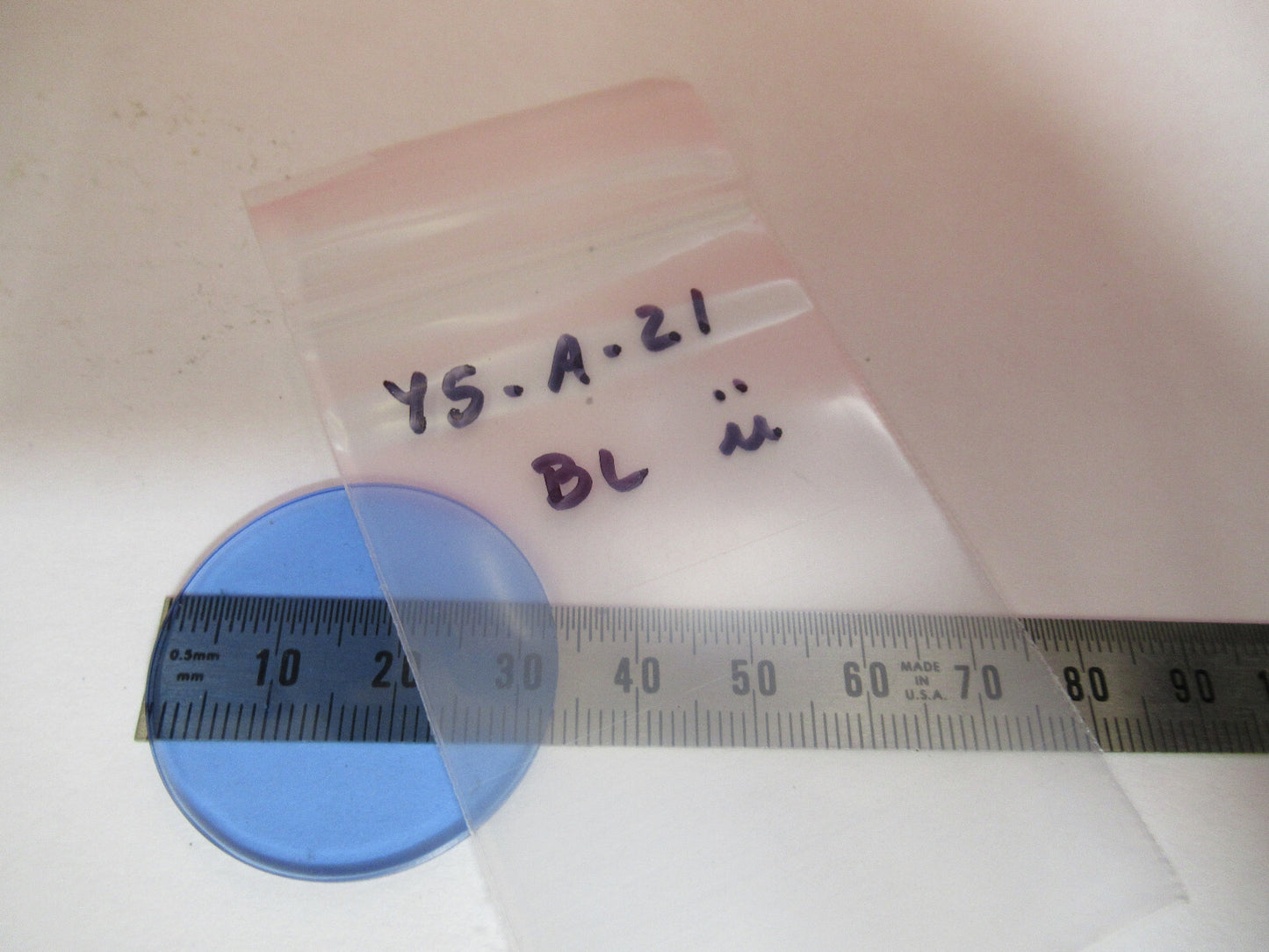 Optical Glass Bausch & Lomb Blue Filter Microscope Part Optics