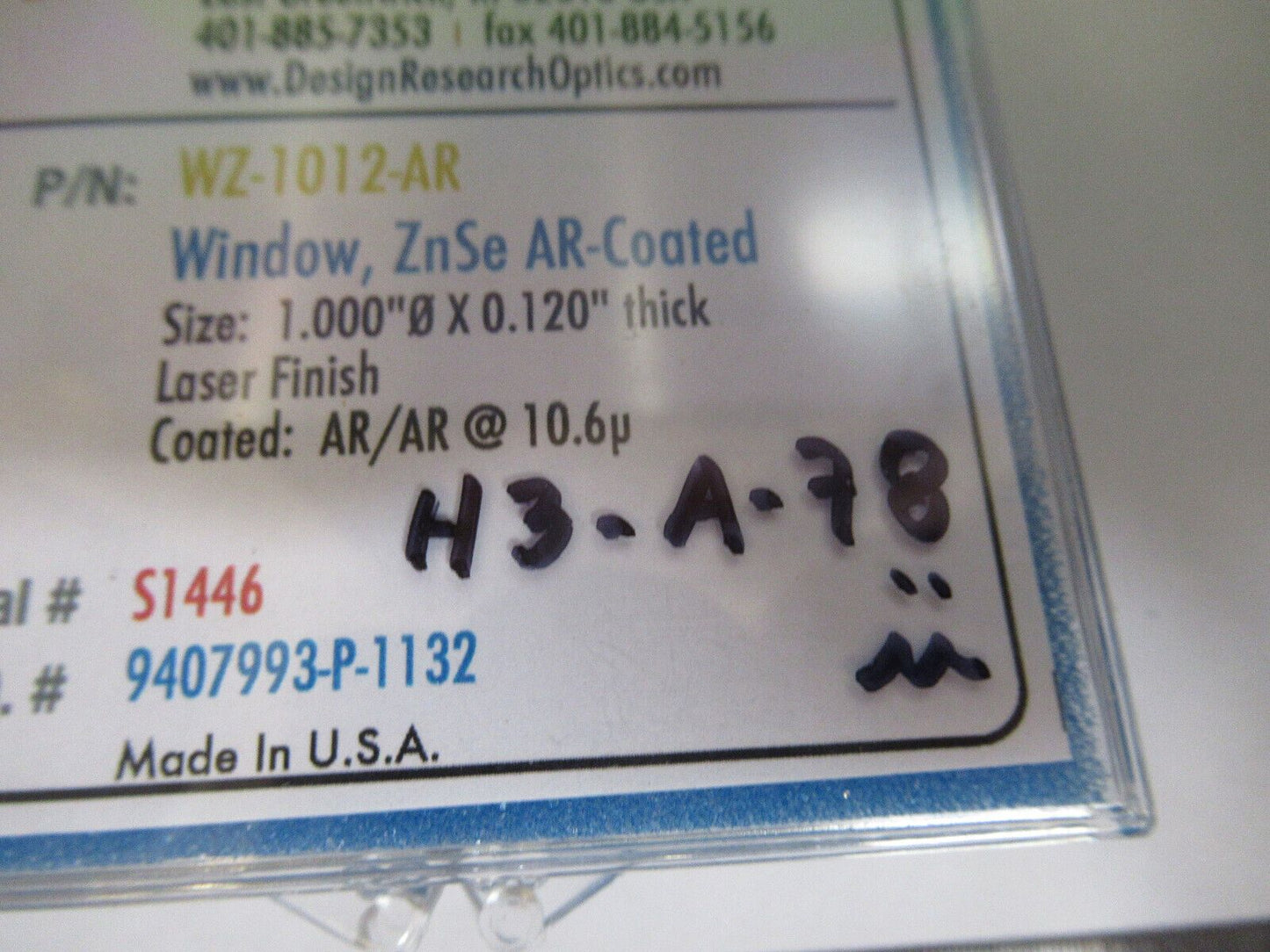 OPTICAL ZINC SELENIDE ZnSe LENS INFRARED CO2 LASER OPTICS AS PICTURED H3-A-78