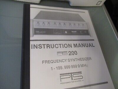 VINTAGE MANUAL PTS 200 OSCILLATOR FREQUENCY SYNTEHSIZER MHz AS PICTURED