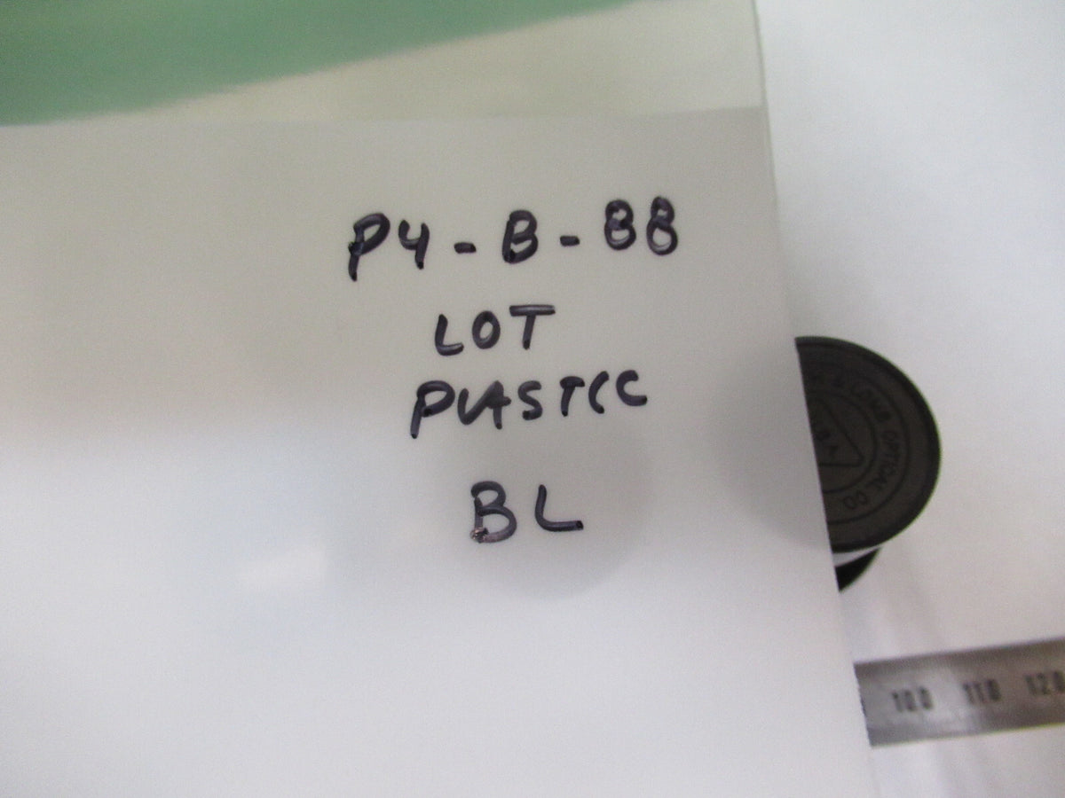 BAUSCH LOMB LOT 3ea PLASTIC EMPTY OBJECTIVE CAN MICROSCOPE PART AS PIC &P4-B-88
