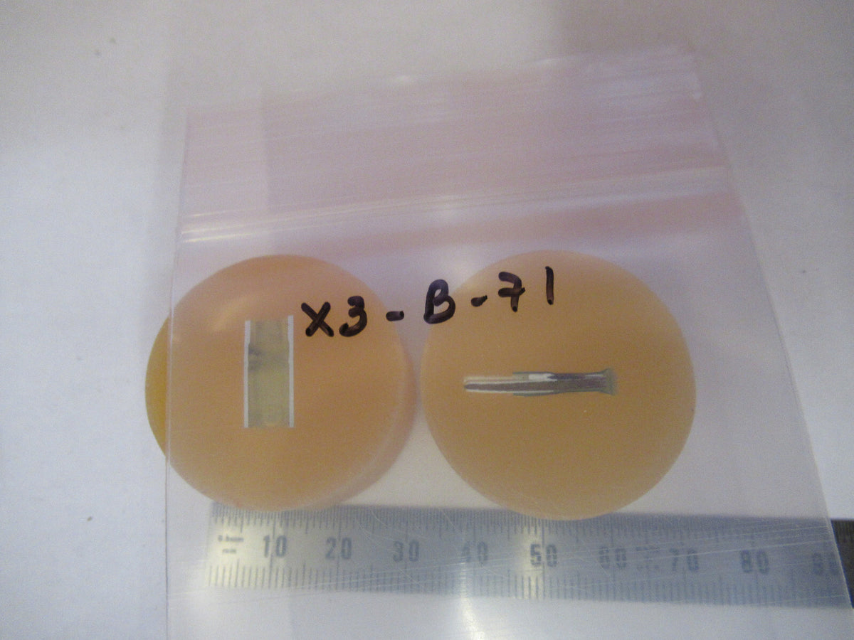 Lot 2 ea METALLOGRAPHIC METAL CROSS SECTION SPECIMEN MICROSCOPY SAMPLE X3-B-71